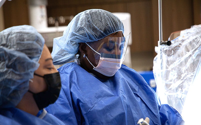 The surgery team in the operating room