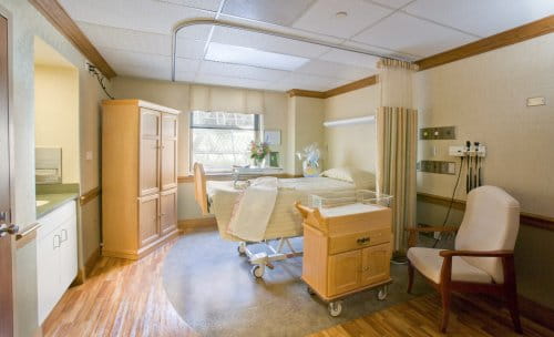 Postpartum patient room at UH Cleveland Medical Center