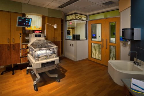 Neonatal patient room at UH Rainbow Babies & Children's Hospital