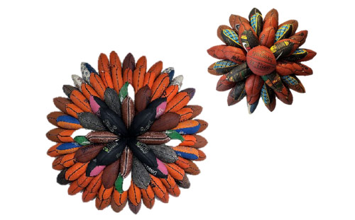 Brandon Donahue, Basketball Blooms, repurposed basket balls, 2022 and 2023