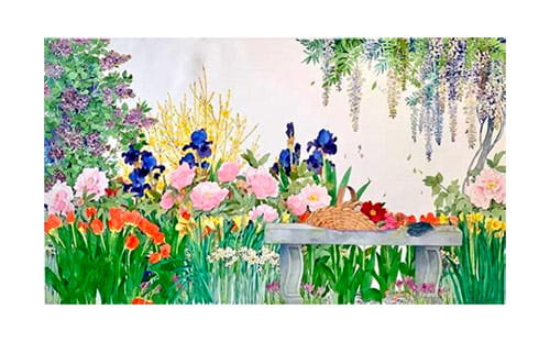 Gary Bukovnik, Spring Garden for Kay, watercolor on paper, 2020