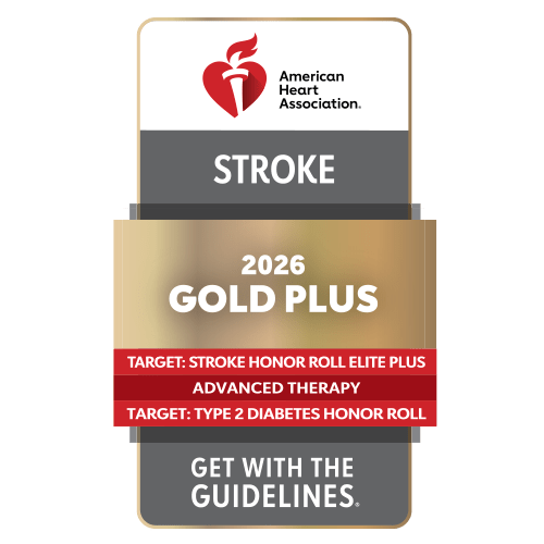 University Hospitals is recognized as Gold Plus by the American Heart Association with its Target: Stroke Honor Roll Elite Plus with Advanced Therapy and Target: Type 2 Diabetes Honor Roll designations