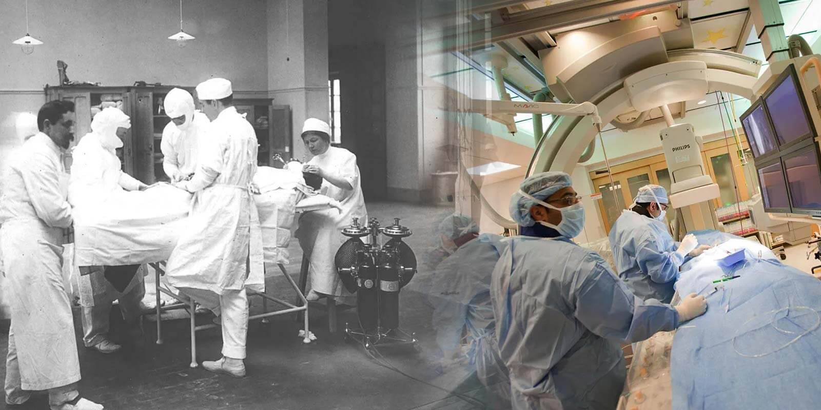 blended photos of surgeons past and present