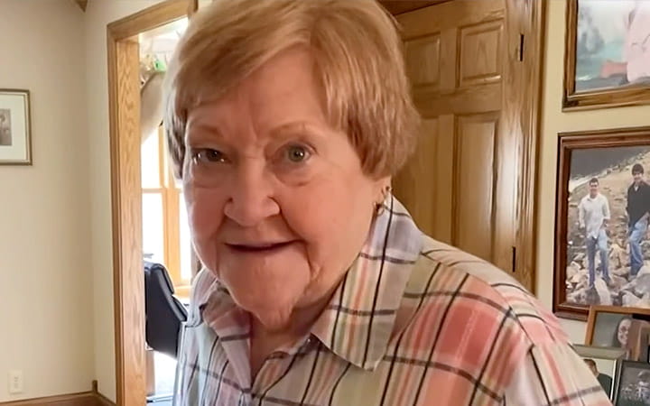 Linda McClain at home after LimFlow treatment.