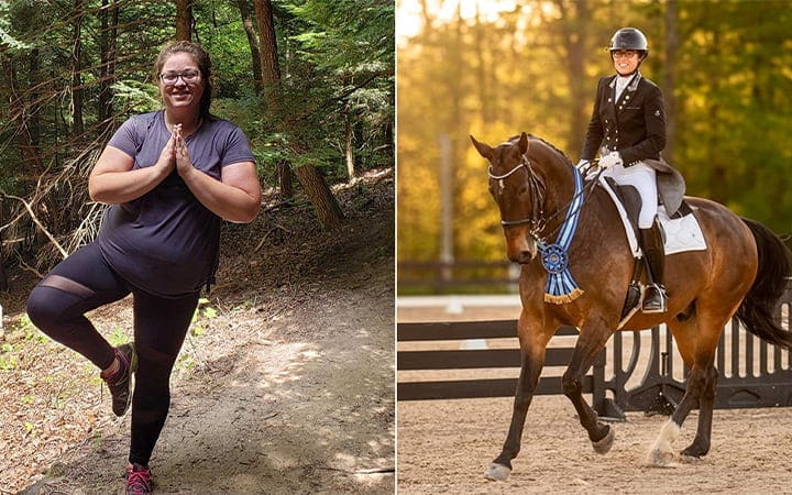Patient Meghan Kelley before and after weight loss surgery.