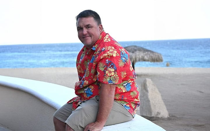 Tim Barr enjoying a day on the beach