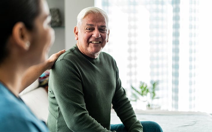 Senior man at doctor's appoinment