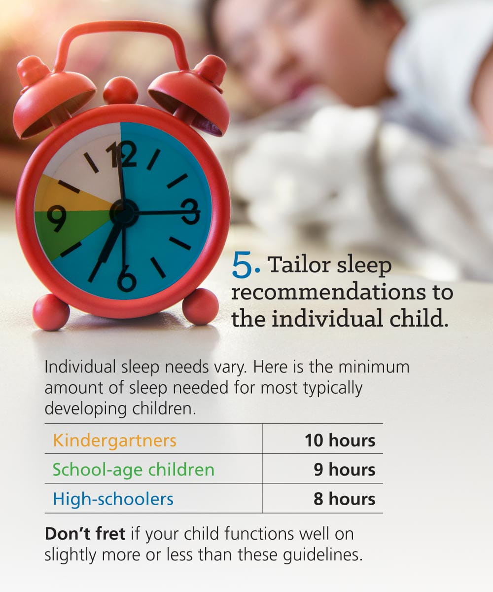 Infographic: 6 Tips to Get Your Kids to Go to Bed: Tailor sleep recommendations to the individual child