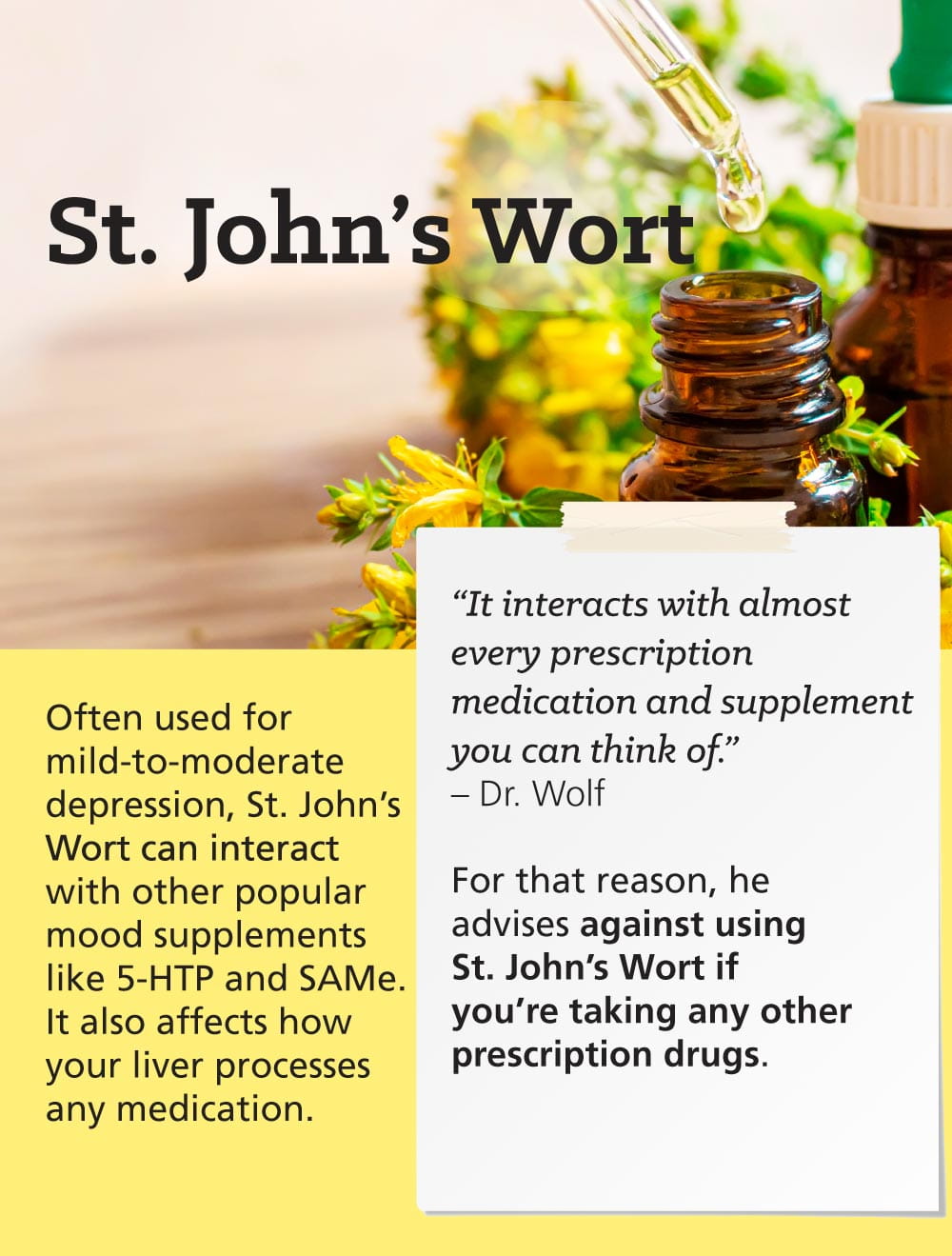 Infographic: Taking Supplements? Watch Out for These Common Interactions: St. John’s Wort