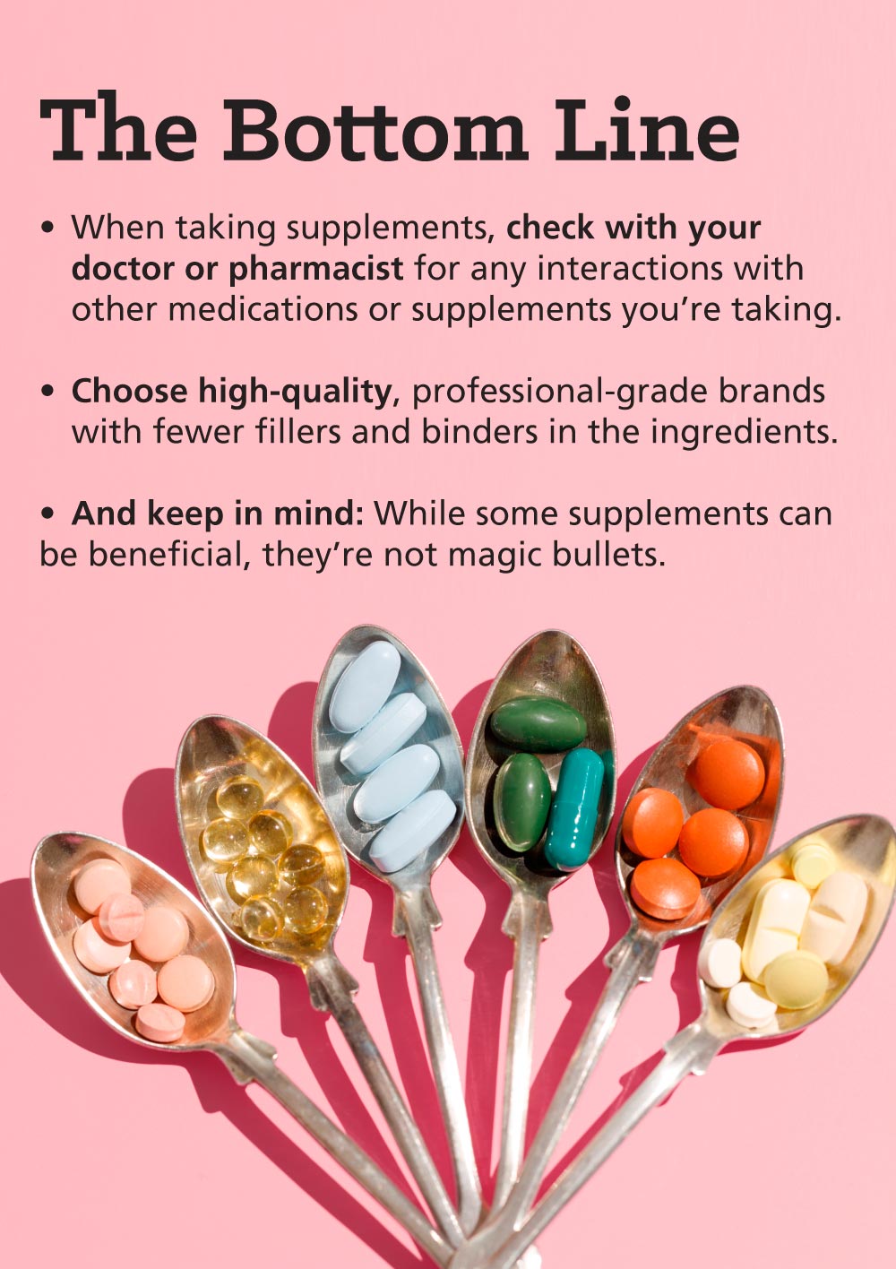 Infographic: Taking Supplements? Watch Out for These Common Interactions: The Bottom Line