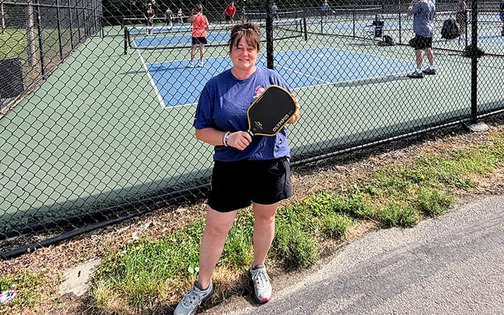 Maria Zeuli on the tennis court