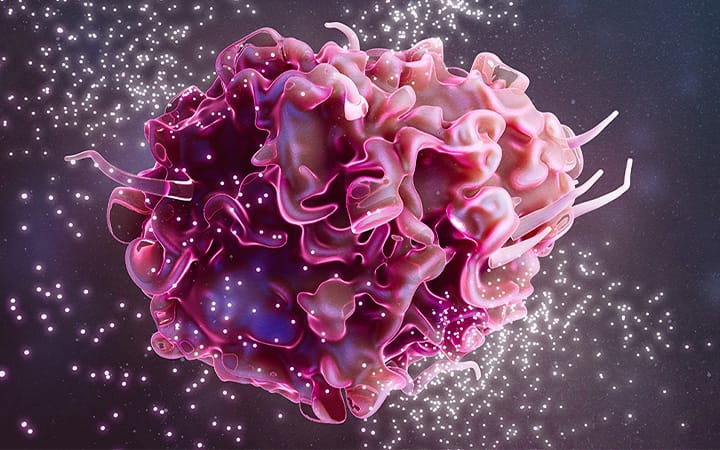 Illustration of a macrophage releasing cytokines