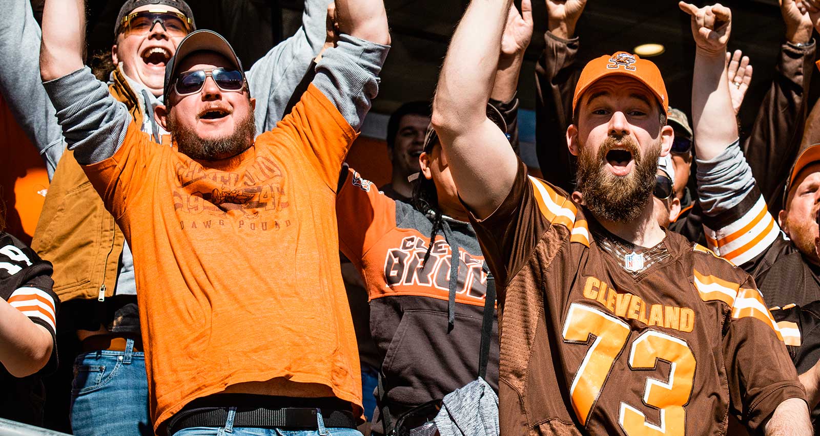 Browns fans cheering wildly