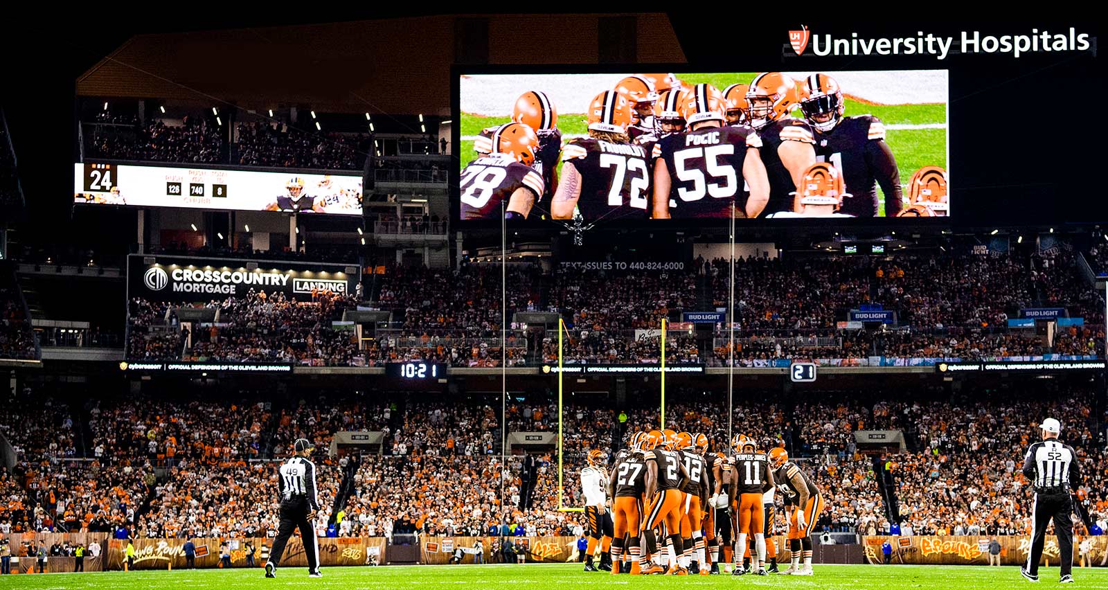 An exciting moment at Browns Stadium