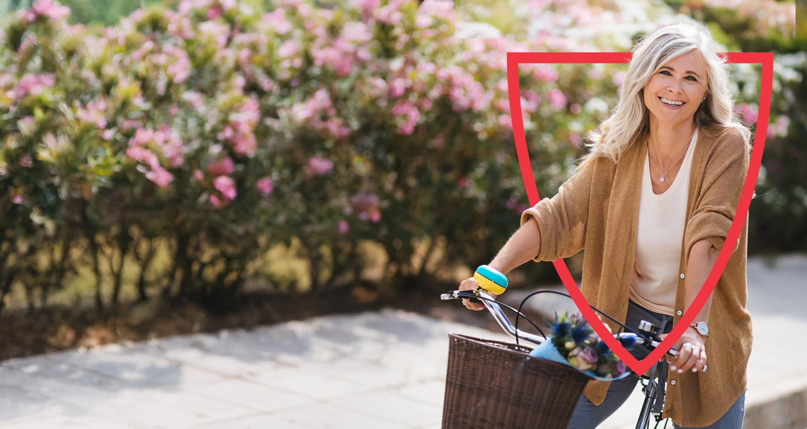 Senior woman riding a bike