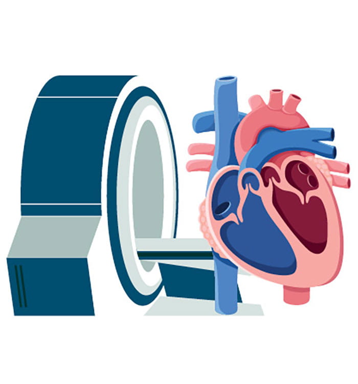 Illustration depicting collaboration of cardiovascular and radiation-oncology medicine.