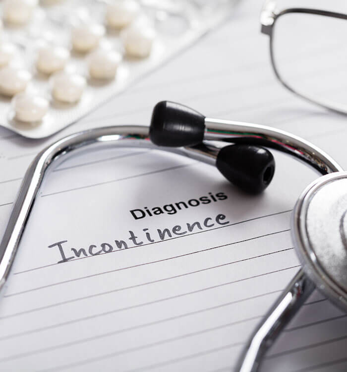 Getty mage of prescription pad diagnosing incontinence