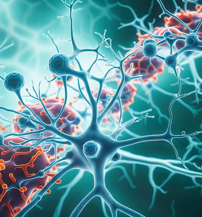 Brian cells with alzheimer's disease.