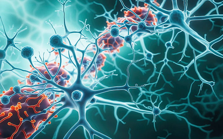 Brian cells with alzheimer's disease.