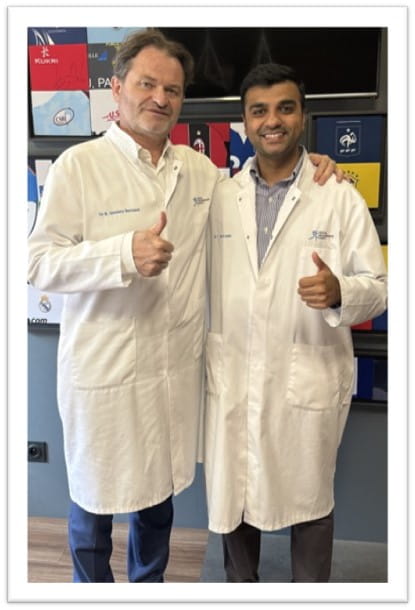 AJ Vakaharia, MD during shoulder surgery travel residency with Pascal Boileau in Nice, France and Complex Knee Sports at SANTY in Lyon, France.