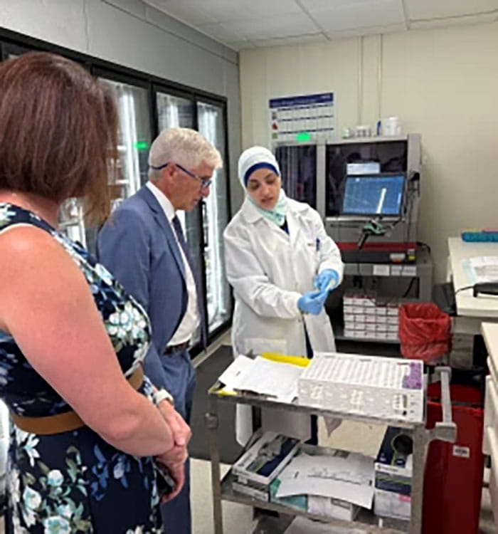Dan Simon, MD touring the UH Blood Bank.
