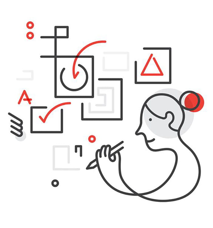 Drawing illustrating process for generating ideas.