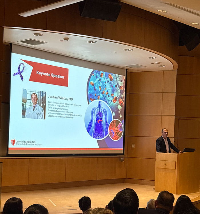 UH Research Innovation Day 2025 Jordan Winter being introduced for his presentation.