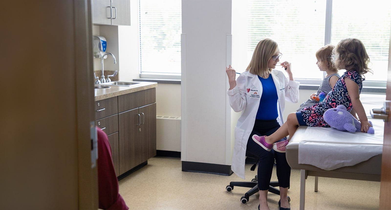 Children being examined by a provider at UH Rainbow Children’s Medical Group in Fairlawn
