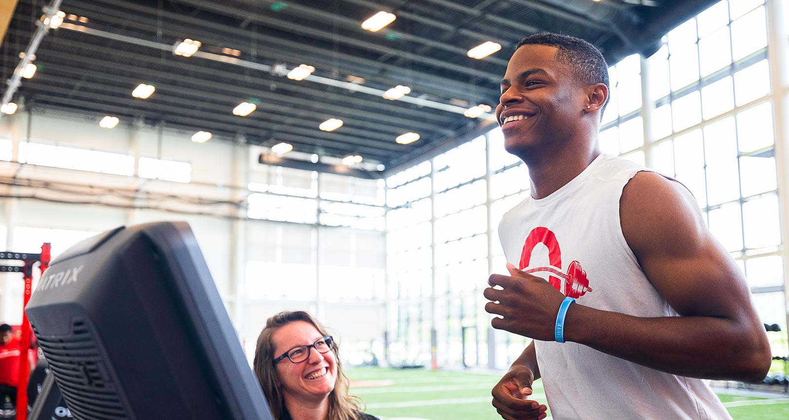 Running on the treadmill at the UH Drusinsky Sports Medicine Institute at Ahuja Medical Center