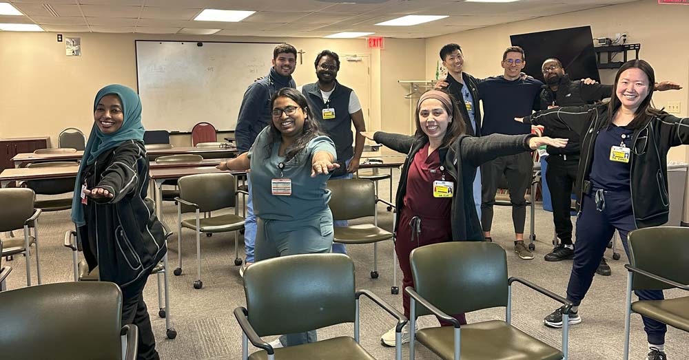 morale week yoga session