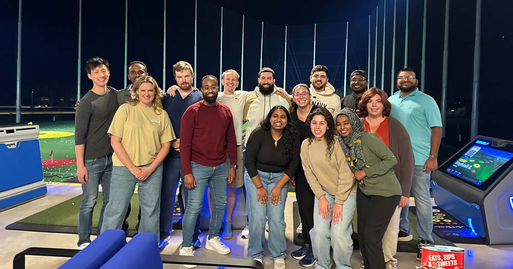 group of residents at Top Golf