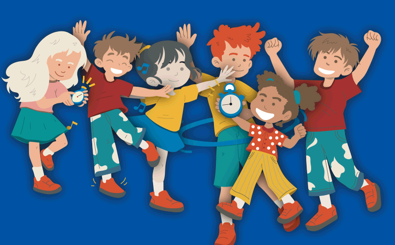 Illustration of young children exercising