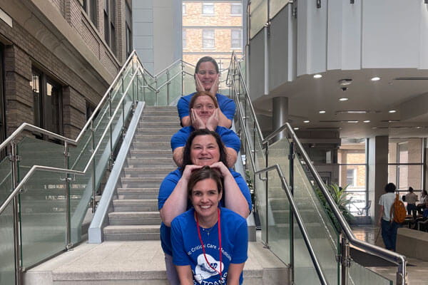 group of fellows on steps