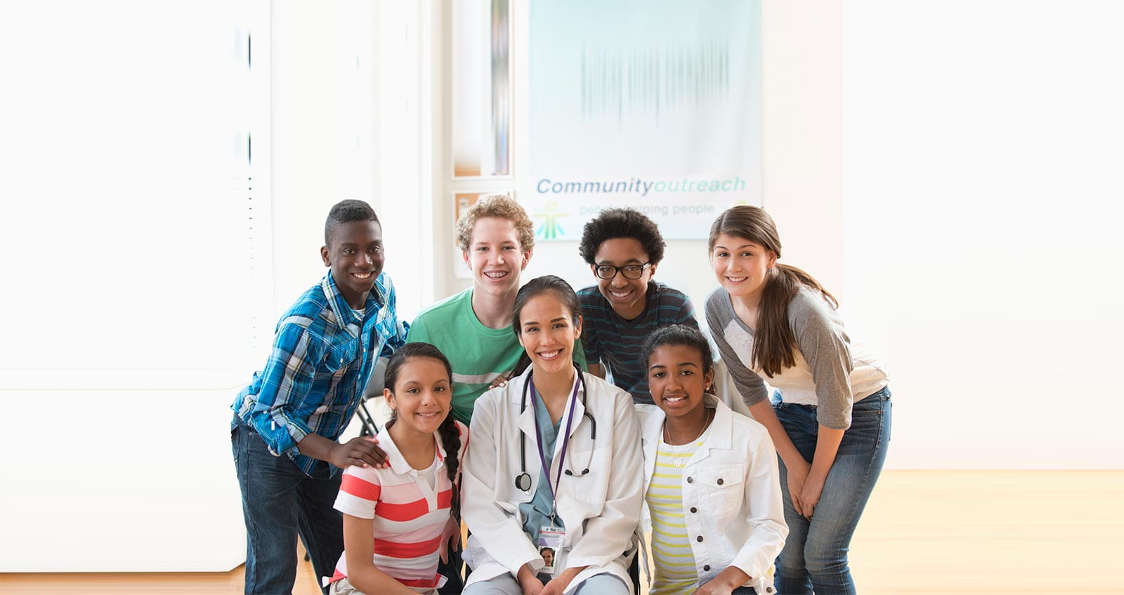 doctor with children