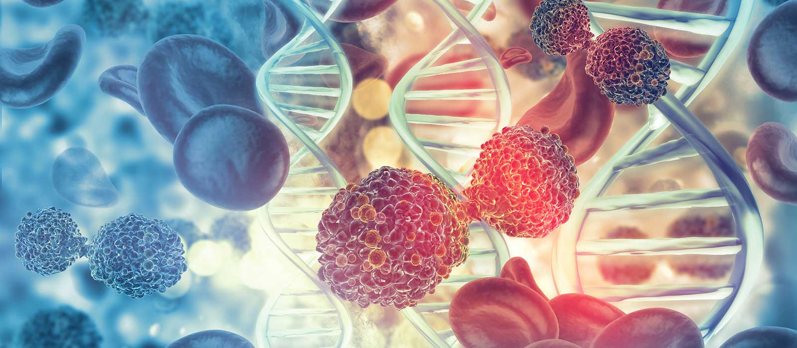 Cancer cells on dna strand