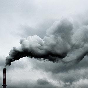 smoke from smokestack