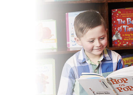 Braydan Knarr enjoying a book