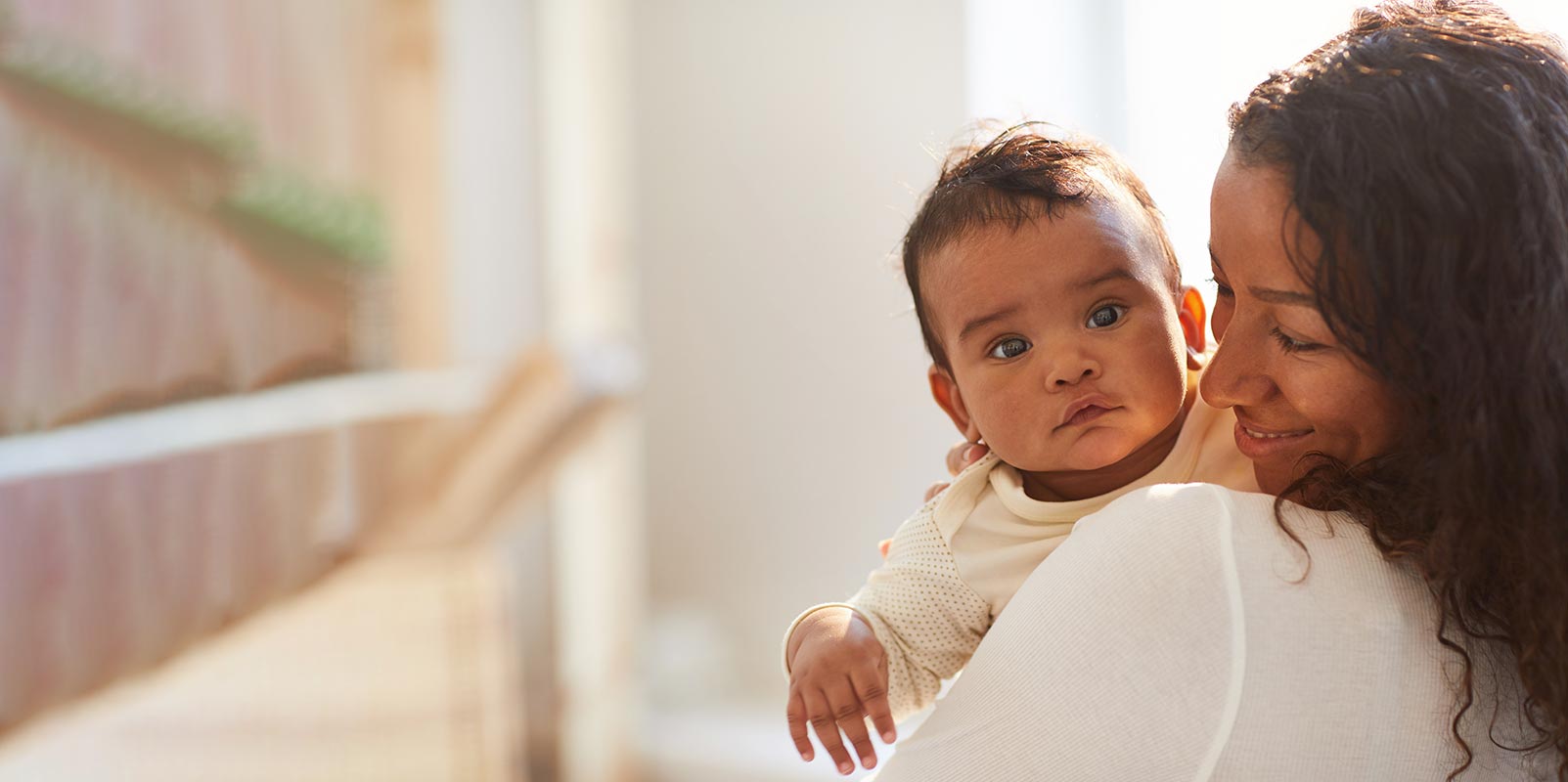 Mother holding infant