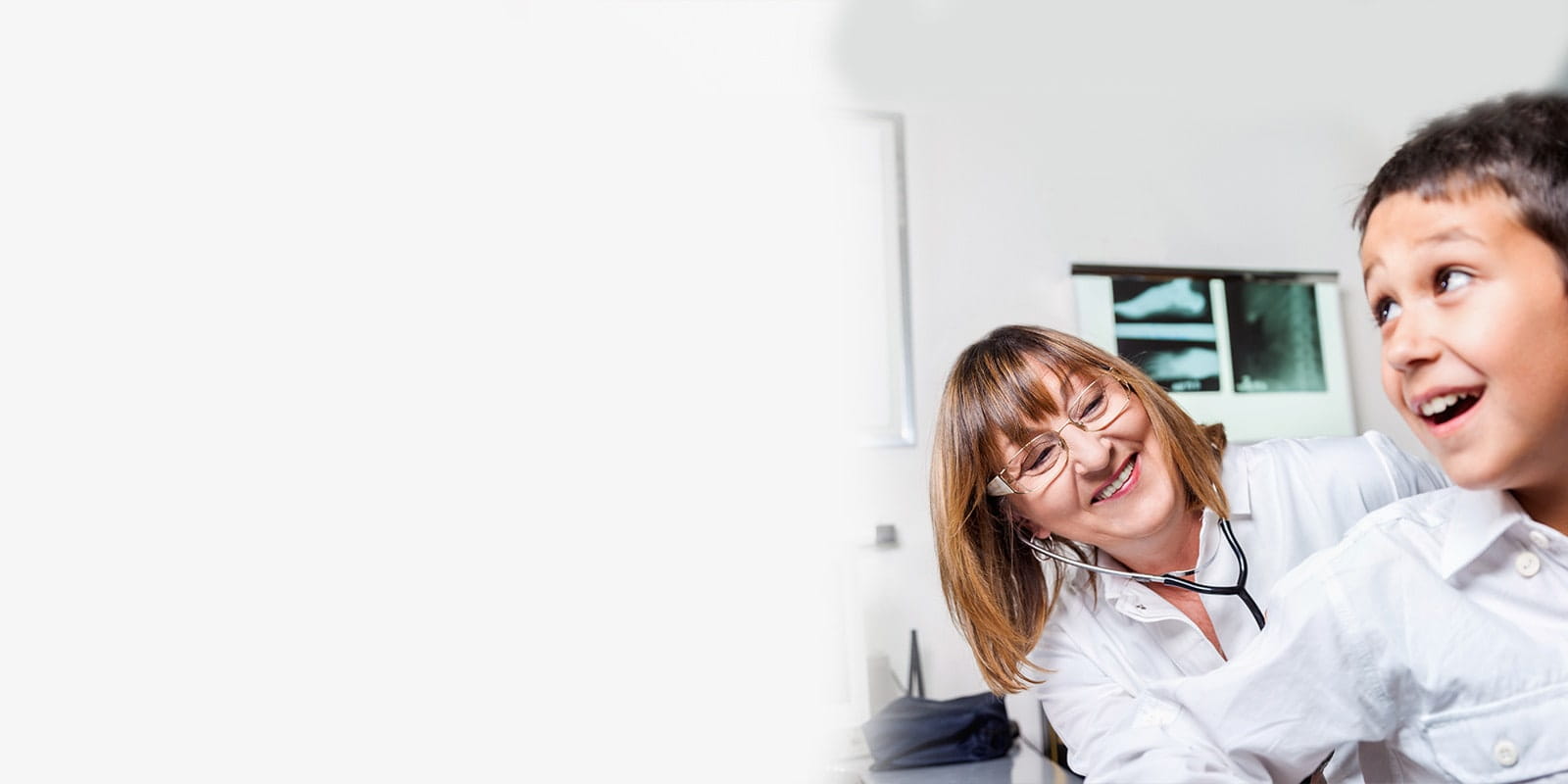 Little boy visiting doctor's office.