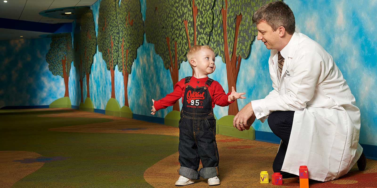 Dr. James Strainic with patient Myles at Rainbow Babies & Children's Hospital.