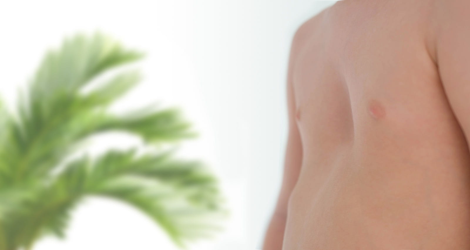 Close-up of the chest of a child suffering from pectus excavatum