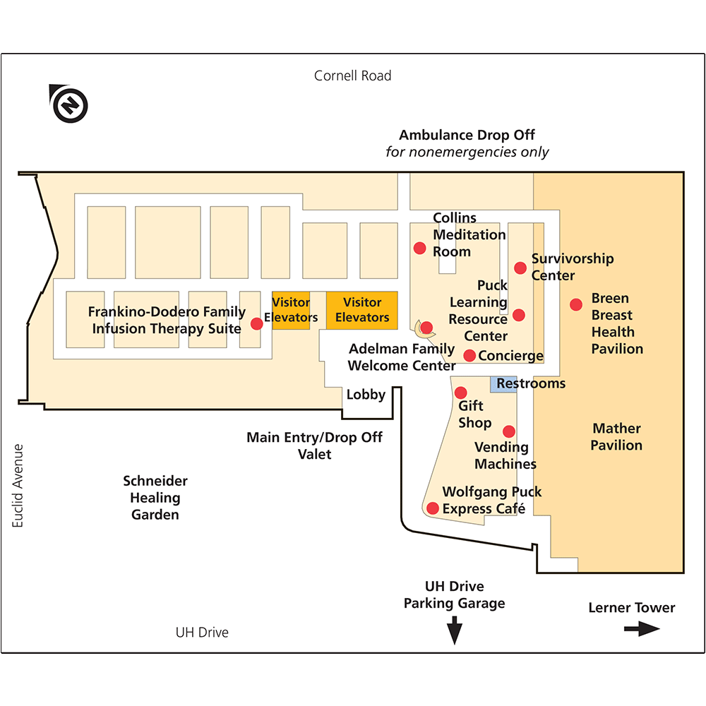 Lobby map of UH Seidman Cancer Center