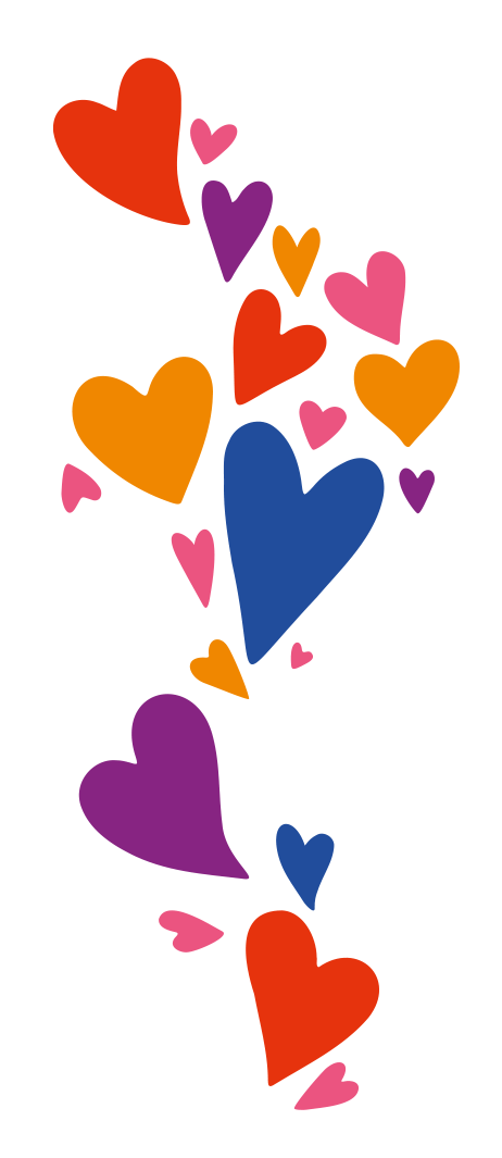 colorful hearts