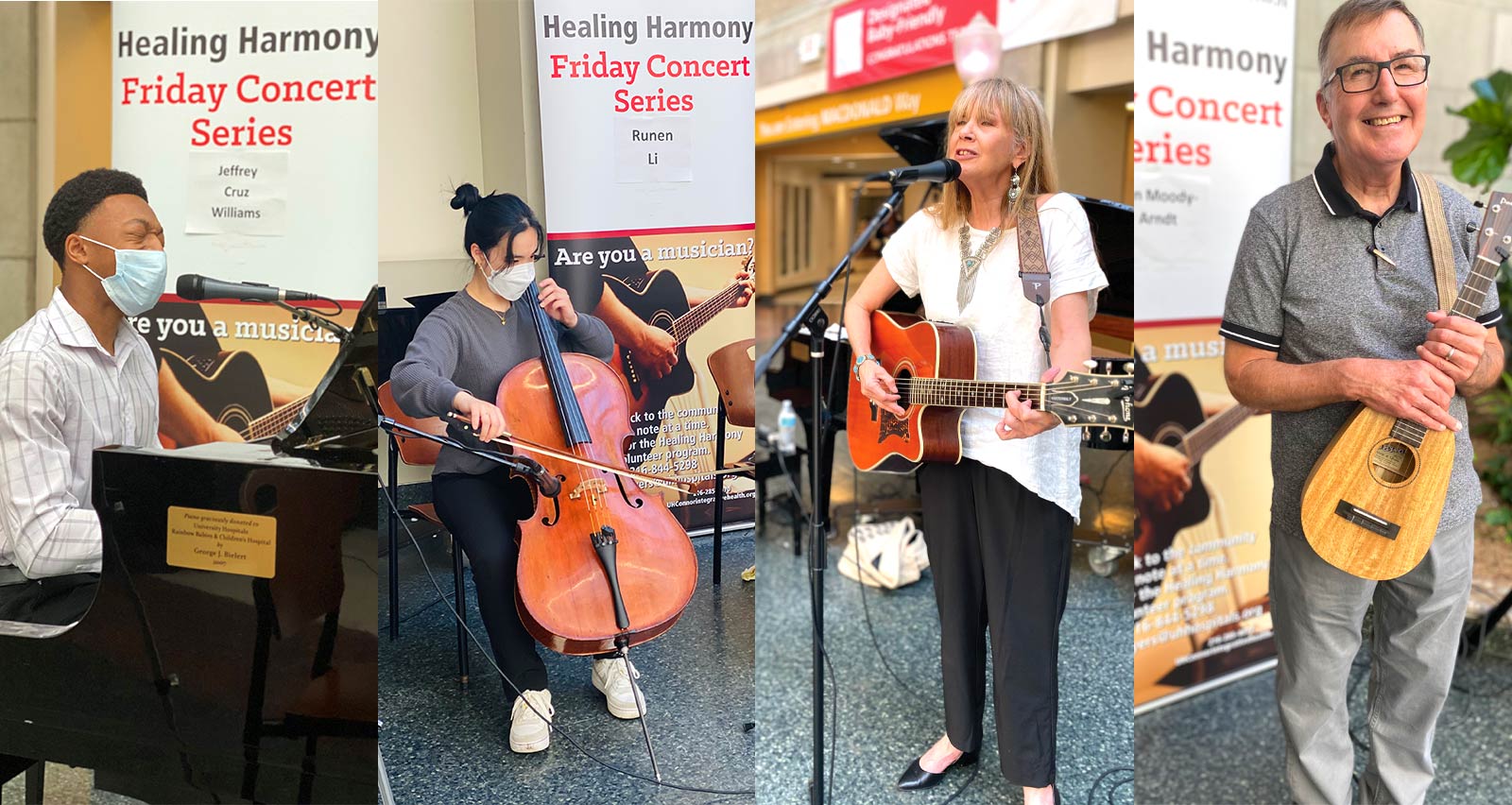 Healing Harmony performers: Jeffrey Cruz Williams, Runen Li, Deborah Wuitowicz, Ken Moody-Arndt