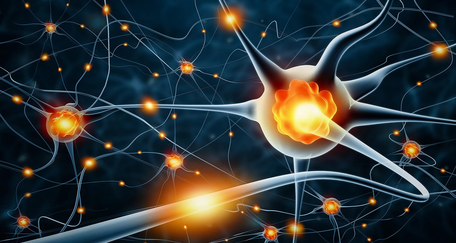 Illustration of active nerve cells
