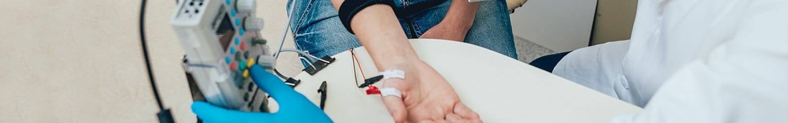 Patient beginning Electromyography procedure.