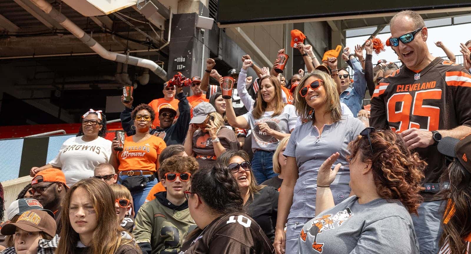 Cleveland Browns fans in the stadium