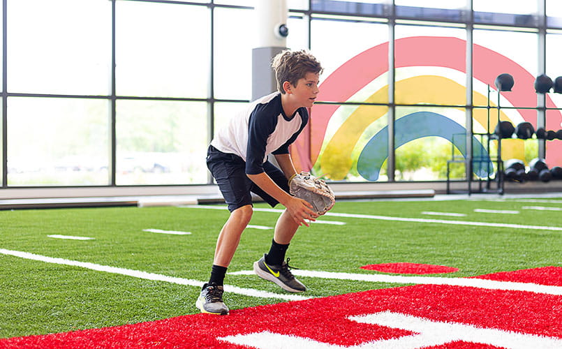 A young boy trains at UH Drusinsky Sports Medicine Institute