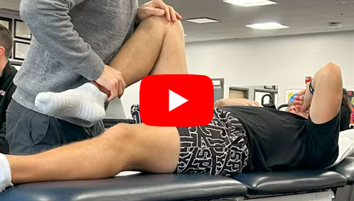 Ryan Montgomery receives physical therapy at UH Drusinsky Sports Medicine Institute