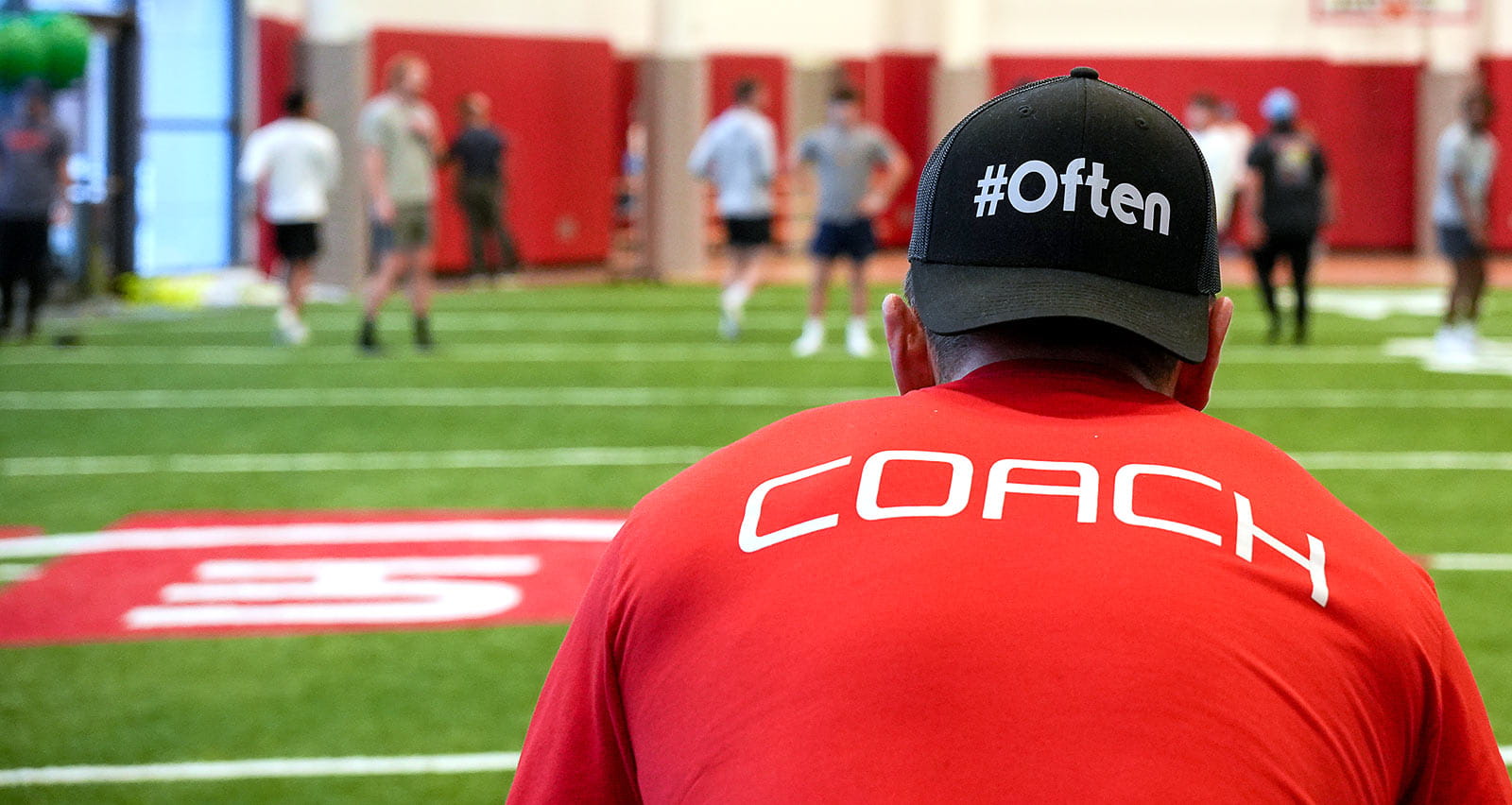 A man on the field inside Drusinsky Sports Medicine Institute at UH Ahuja Medical Center